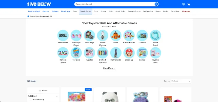 Five Below screenshot